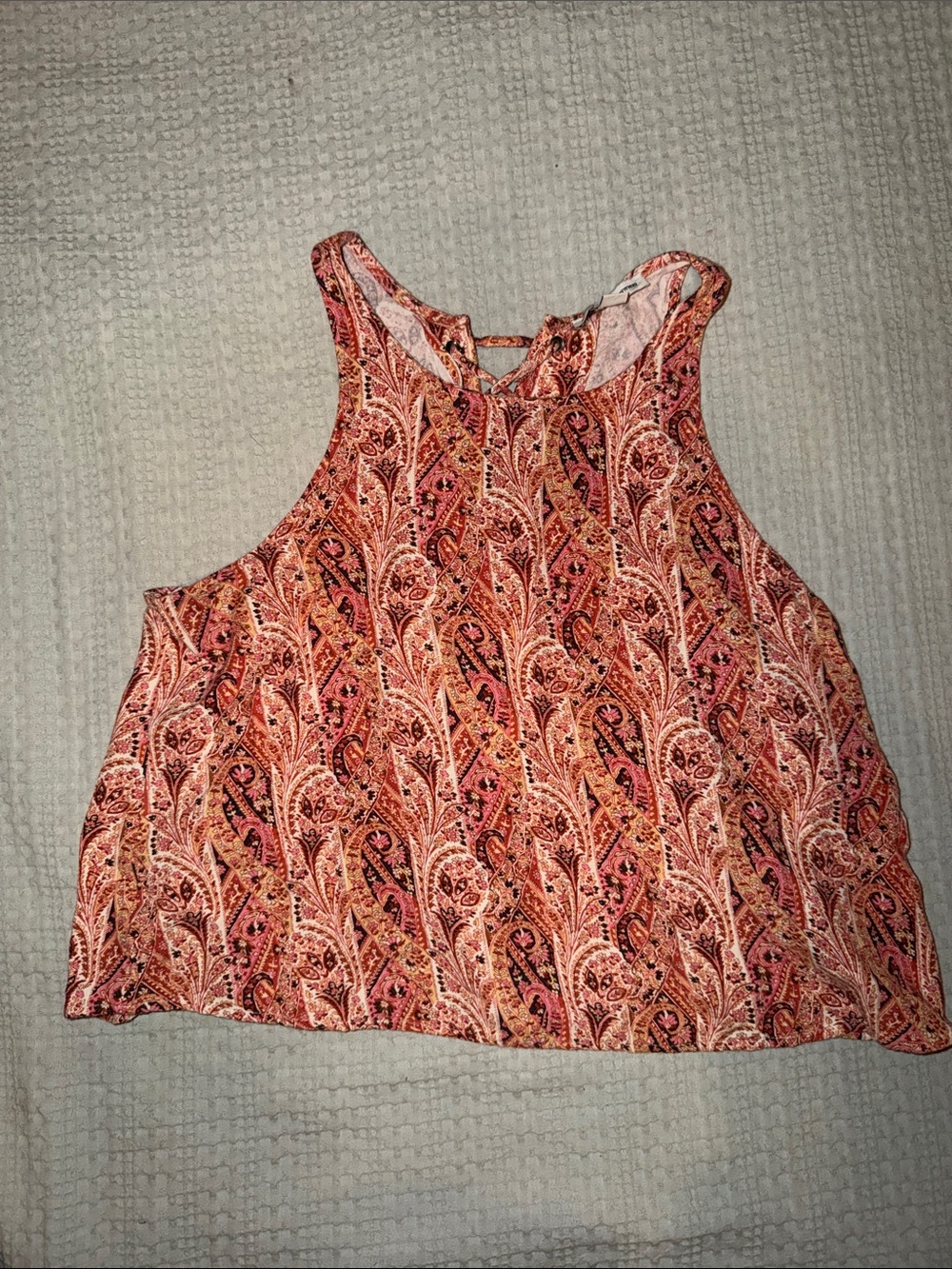 Lace up back American eagle tank top